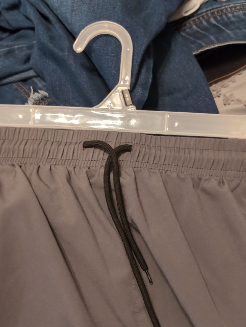 Men's Gray Performance Drawstring Shorts - Picture 5 of 5